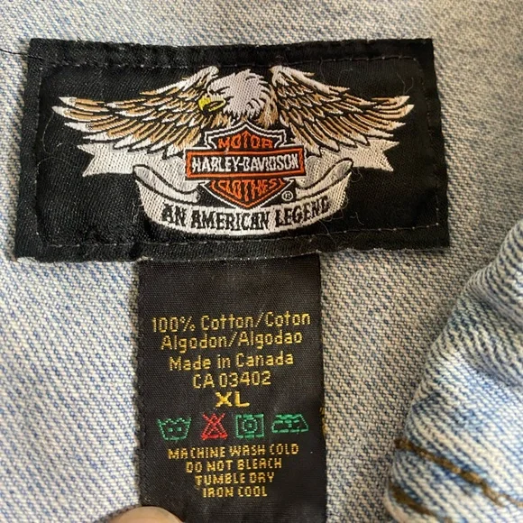 Harley Davidson denim vest XL